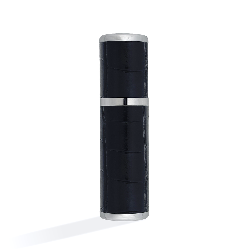 Rivau Beauty 皮革旅行香水噴霧分裝瓶｜黑色 銀色 荔枝皮 Black Perfume Travel Refillable Bottle