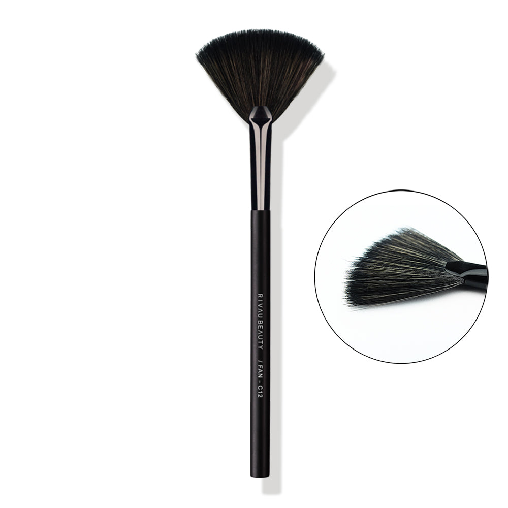 C12 扇型刷 - 黑色系列 化妝刷 刷具 , C12 Fan Brush, Black Makeup Brush Collection