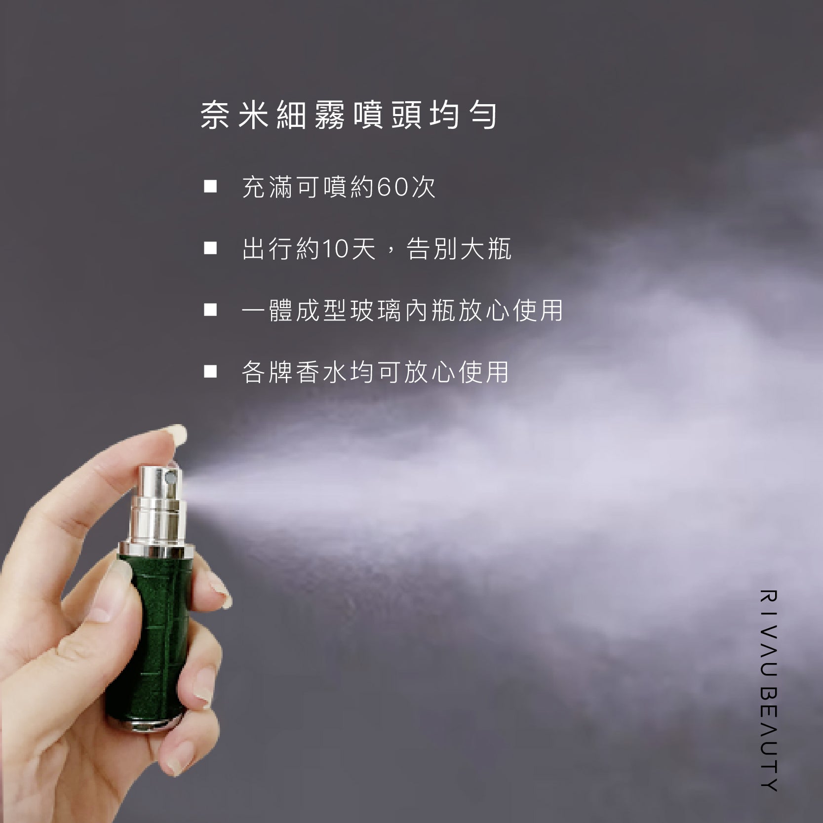 玻璃皮革旅行香水分裝瓶｜一體成型玻璃