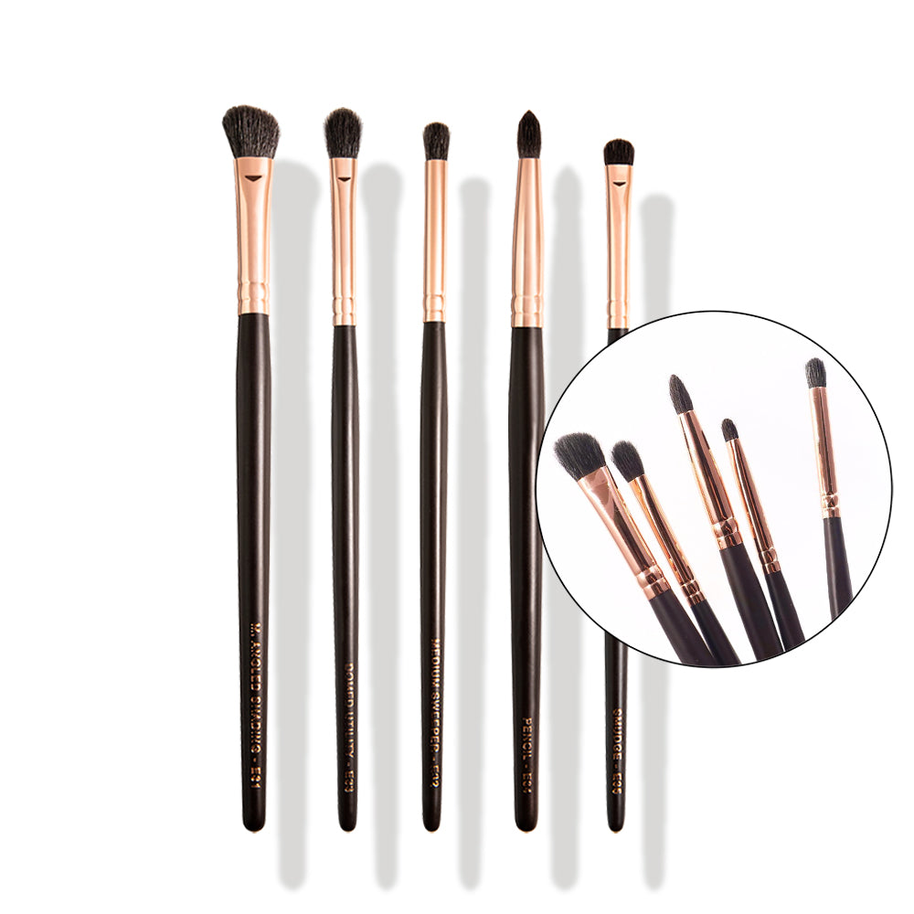 頂級灰鼠混羊毛眼部刷具5入組 / 眼影刷組 Rose Gold Makeup Brush / eyeshadow brush 