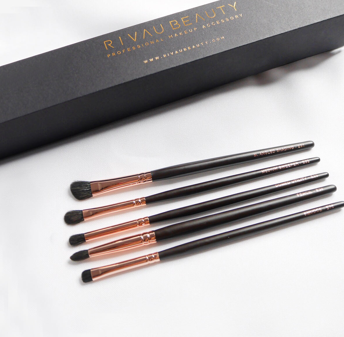 頂級灰鼠混羊毛眼部刷具5入組 / 眼影刷組 Rose Gold Makeup Brush / eyeshadow brush 