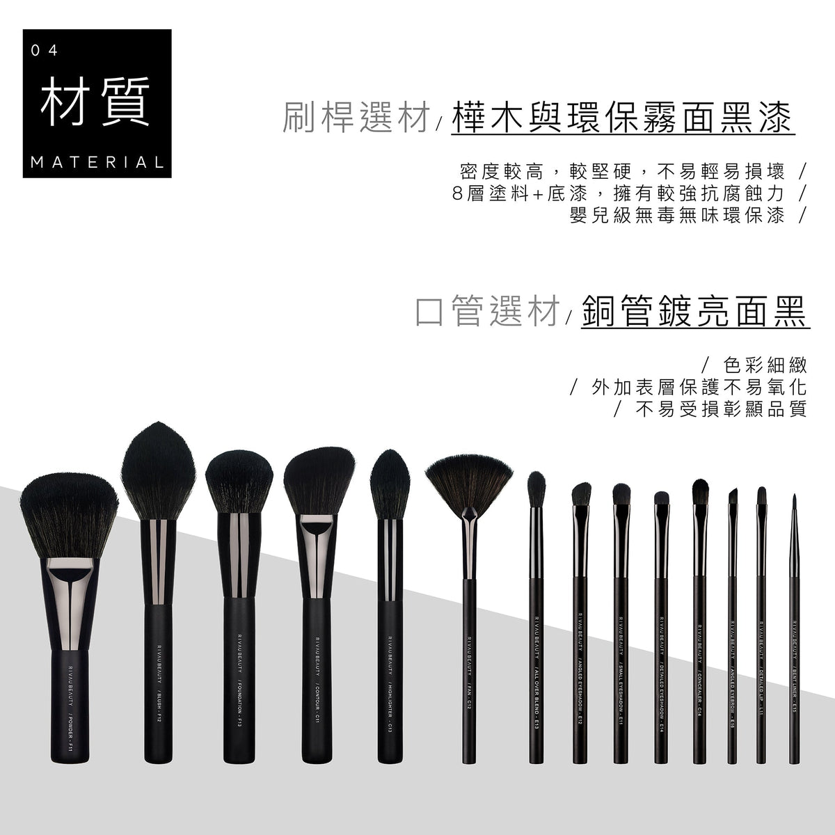 E11 小眼影刷 - 黑色系列